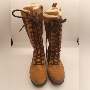 UGG Elvia Tall Waterproof 1018473 Lace Up Boots Womens Size 6 Side Zip